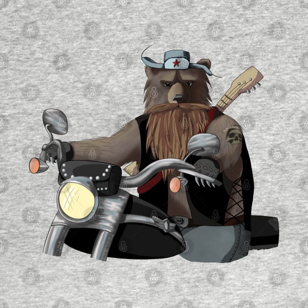 Bear on motorcycle by Sitenkova